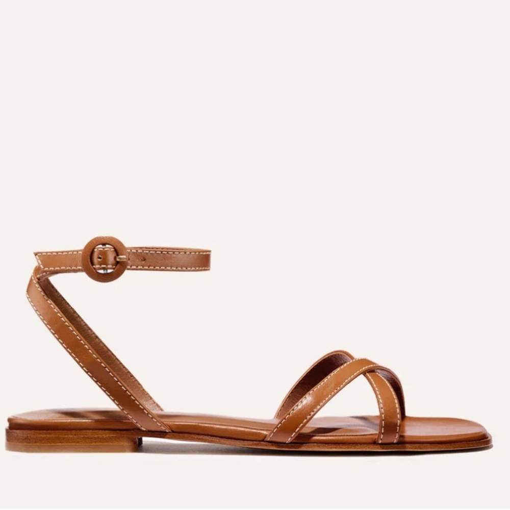 Margaux - The Flat Sandal in Saddle Nappa in 39.5 (9)